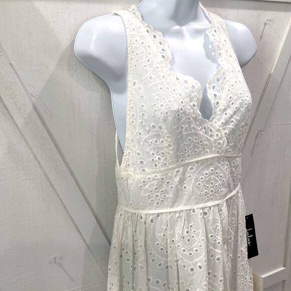 Lulu's Splendid White Eyelet Lace Maxi Dress Size Small New With Tags MSRP $89 - Picture 7 of 17